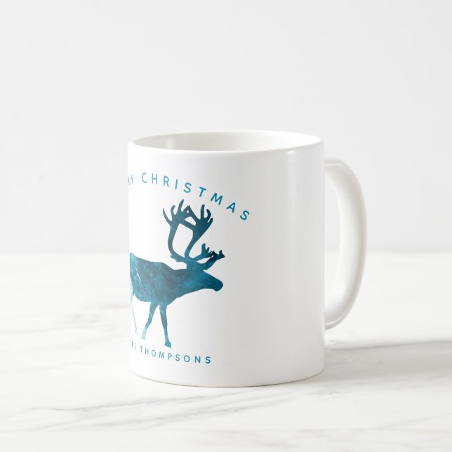 Caneca De Café Summer Christmas Beach Seashell Reindeer (Frente Esquerda)