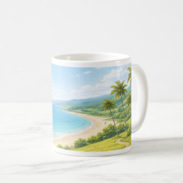 Caneca De Café Summer Coastal Landscape Mug