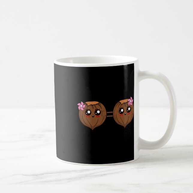 Caneca De Café Summer Coconut Bra Halloween Costume Hawaii Aloha (Direita)