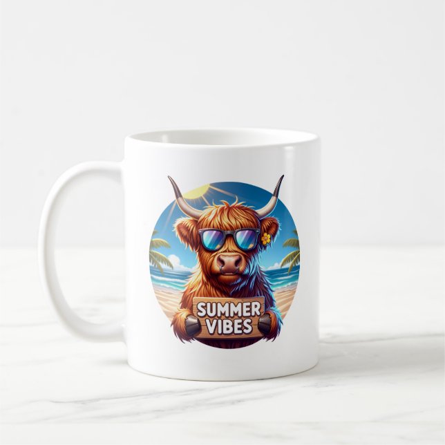 Caneca De Café Summer Highland Cow (Esquerda)