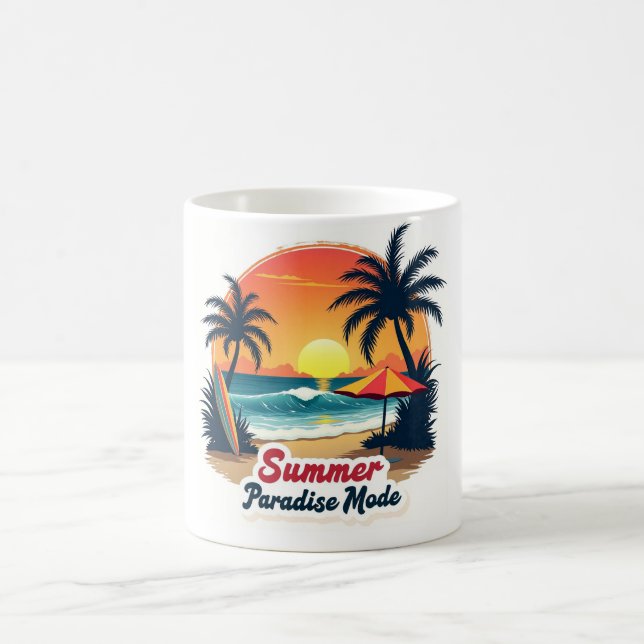 Caneca De Café Summer Paradise Mode Retro Beach Mug (Centro)