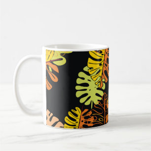 Caneca De Café Summer Tropical Leaves Vintage Design