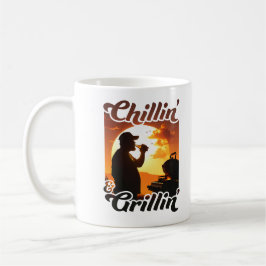 Caneca De Café Summer Vibes Chillin’ & Grillin’ Silhouette