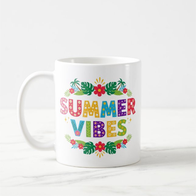 Caneca De Café Summer Vibes Floral Design- 54504 Hoodie (Esquerda)