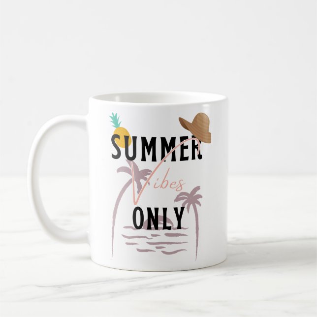 Caneca De Café Summer Vibes Only Beach (Esquerda)