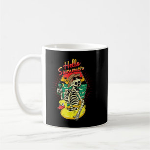Caneca De Café Summer Vibes Skeleton Funny Skeleton Em Beach Suns