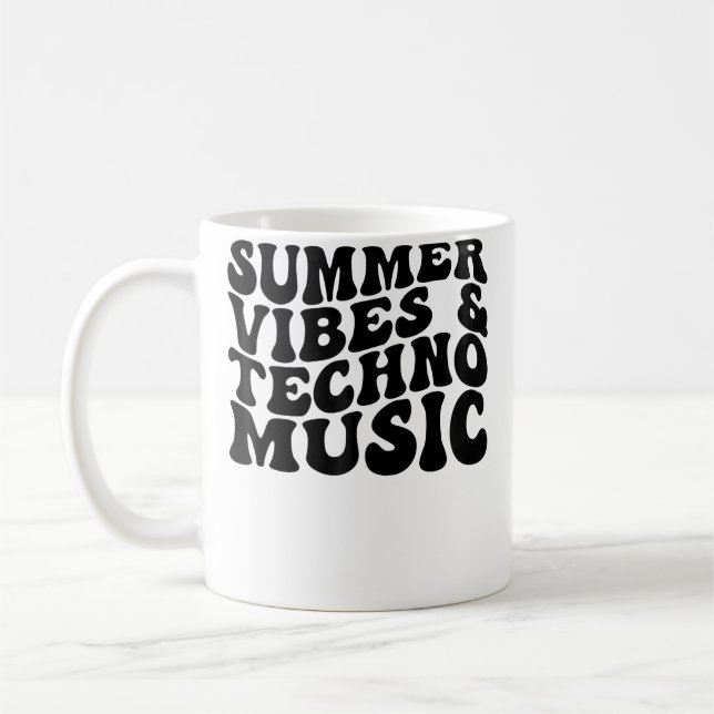 Caneca De Café Summer Vibes Techno Music Edm Rave Beach (Esquerda)
