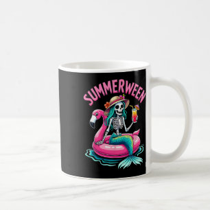 Caneca De Café Summerentre Mermaid Skeleton Beach Flamingo Hallow