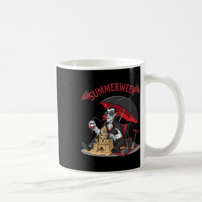 Caneca De Café Summerentre Vamire Beach Dracula Sandcastle Gótico (Direita)