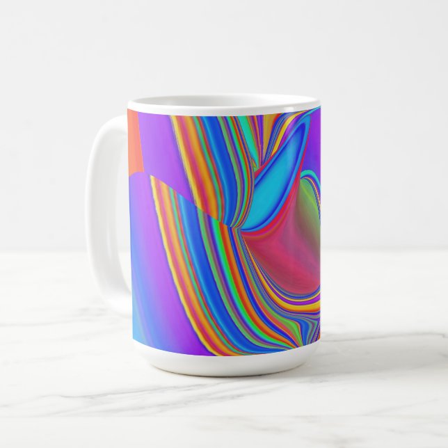 Caneca De Café Summersense, Abstrato 3D Rainbowart (Frente Esquerda)