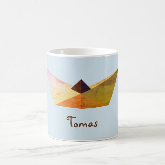 Caneca De Café Summertime, Origami Hat Personalizou Mug (Centro)