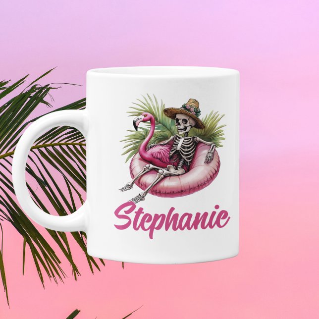 Caneca De Café Summerween Skeleton Floating  (Criador carregado)