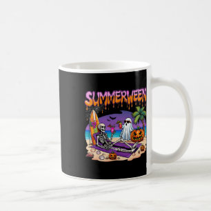 Caneca De Café Summerween Skeleton Ghost Beach Funny Spooky Hallo