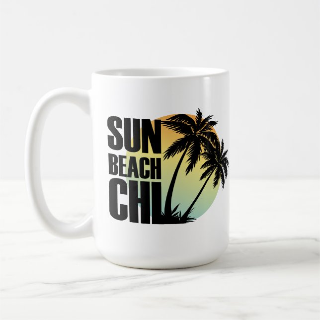 Caneca De Café Sun, Beach e Chill Palm Tree Mug (Esquerda)