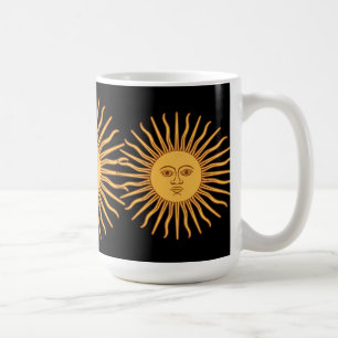 Caneca De Café Sun do símbolo Sun Dourado do Inca de maio