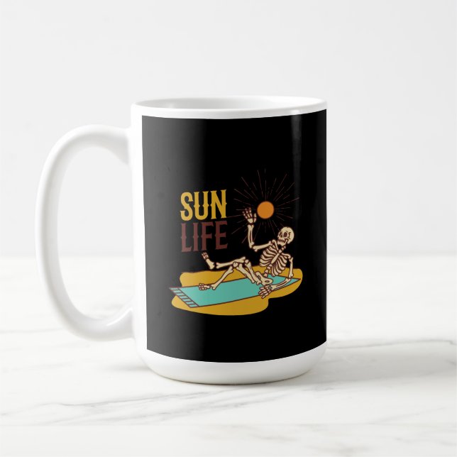 Caneca De Café Sun Life com Skeleton Sunning em (Esquerda)