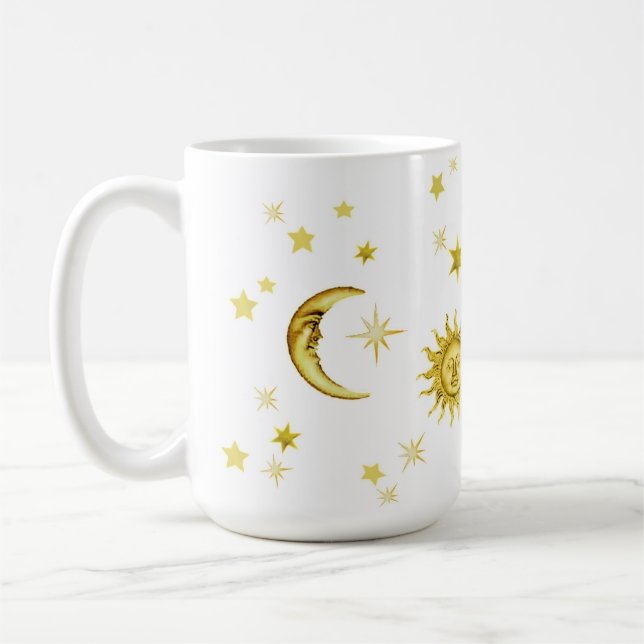 Caneca De Café Sun, lua & estrelas (Esquerda)