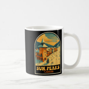 Caneca De Café Sun Peaks Canada Vintage Design Retro Ski Village