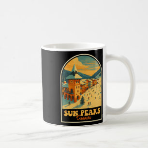 Caneca De Café Sun Peaks Canada Vintage Design Retro Ski Village