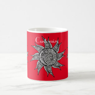 Caneca De Café Sun Tattoo Thunder_Cove estilo Henna