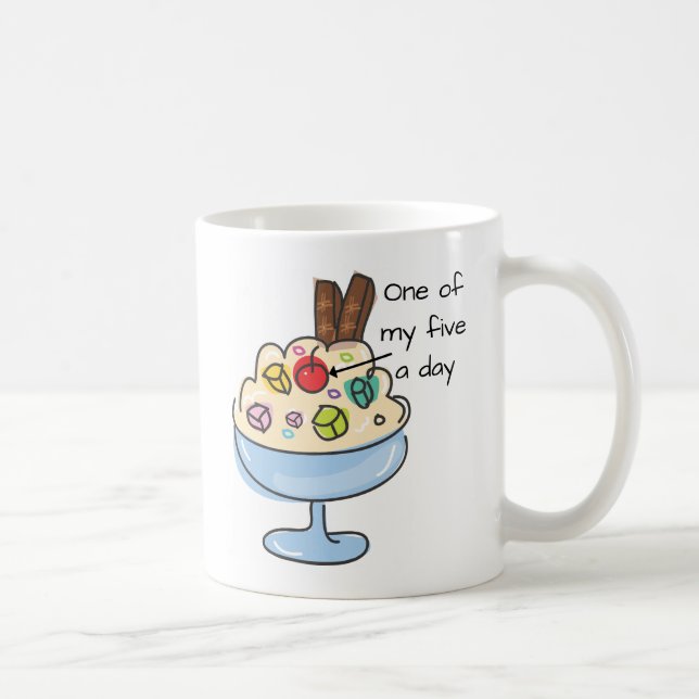 Caneca De Café Sundae Sorvete De Cotação De Dieta Engraçado (Direita)