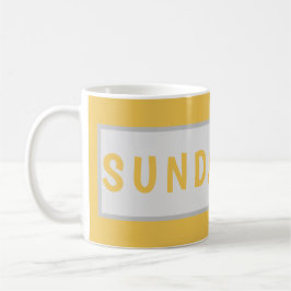 Caneca De Café Sunday Today – Minimal Coffee Mug Design