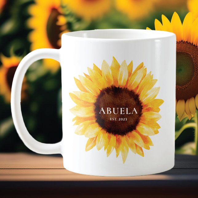 Caneca De Café Sunflower Abuela (Criador carregado)
