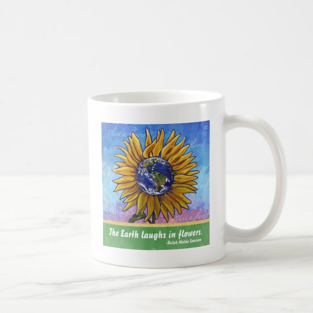Caneca De Café Sunflower Earth Art (Direita)