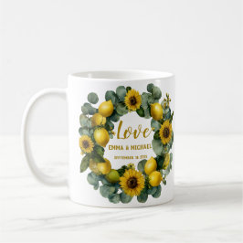 Caneca De Café Sunflower Lemon Wreath Love Design