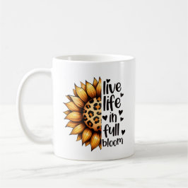 Caneca De Café Sunflower Live Life Personalizado