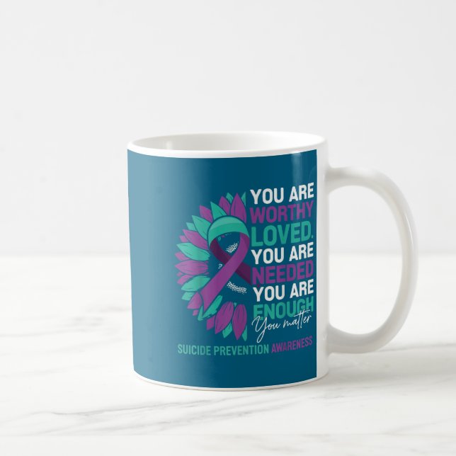 Caneca De Café Sunflower Suicide Prevention Awareness Motivationa (Direita)