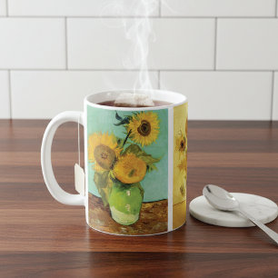 Caneca De Café Sunflower Triptych por Vincent van Gogh