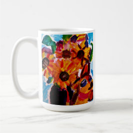 Caneca De Café Sunflowers and chihuahua