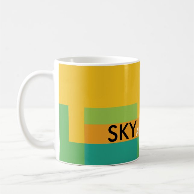 Caneca De Café Sunny Blocks Amarelo Verde (Esquerda)