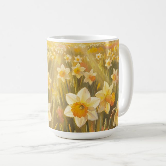 Caneca De Café Sunny Daffodils (Frente Esquerda)