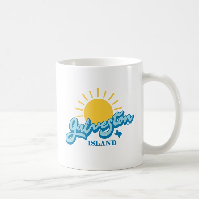Caneca De Café Sunny! Galveston Island Texas (Direita)