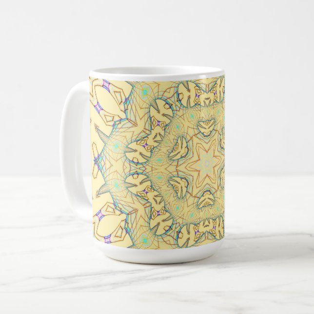 Caneca De Café Sunny Pattern in Gentle Yellow (Frente Esquerda)