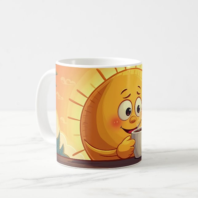 Caneca De Café Sunny Sip (Frente Esquerda)