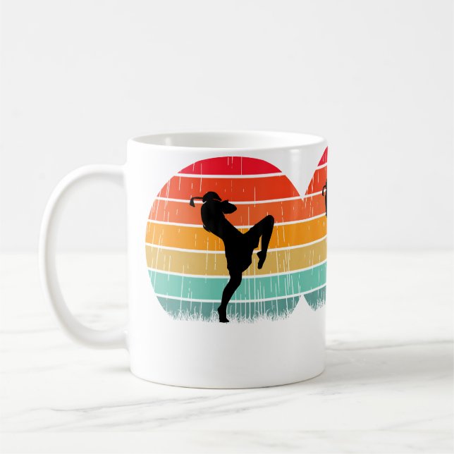 Caneca De Café Sunset Boxing Fighter Kick Muay Thai Lover (Esquerda)