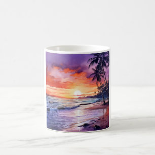 Caneca De Café Sunset de praia tropical #1 Mug