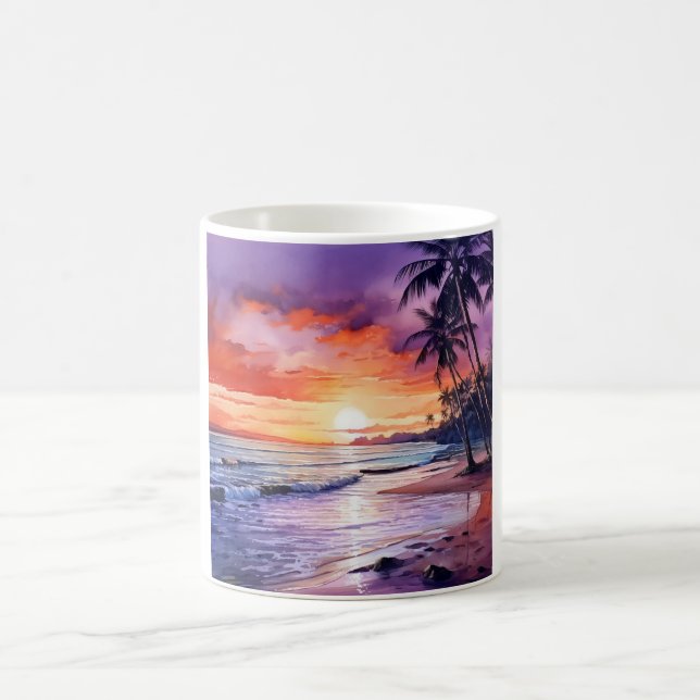 Caneca De Café Sunset de praia tropical #1 Mug (Centro)