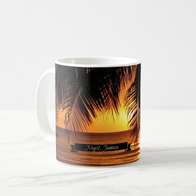 Caneca De Café Sunset em Negril, Jamaica (Frente Esquerda)