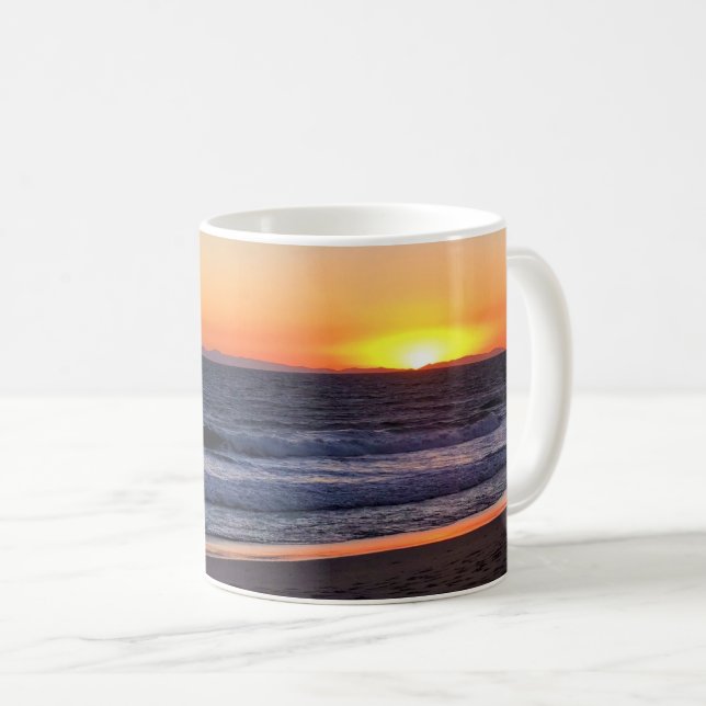 Caneca De Café Sunset em Newport Beach, Califórnia (Frente Esquerda)