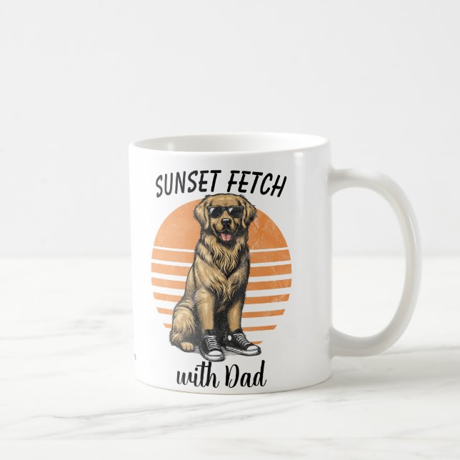 Caneca De Café SunSet Fetch/ Ouro Retriever (Direita)