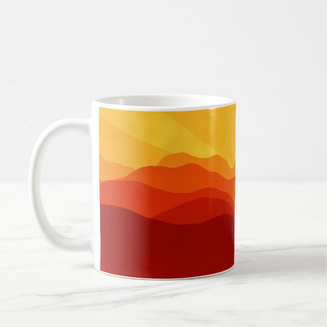 Caneca De Café Sunset Mountains Banner (Esquerda)