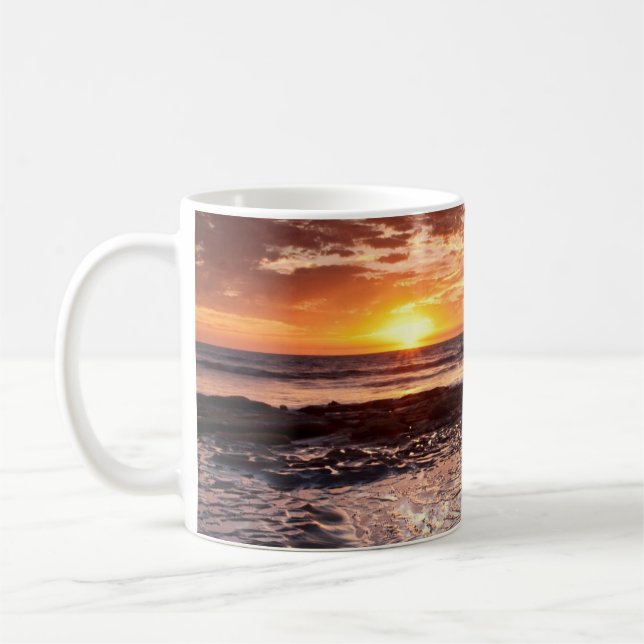 Caneca De Café Sunset na praia, Califórnia (Esquerda)