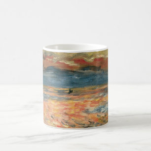 Caneca De Café Sunset no mar por Pierre Renoir, Vintage Fine Art