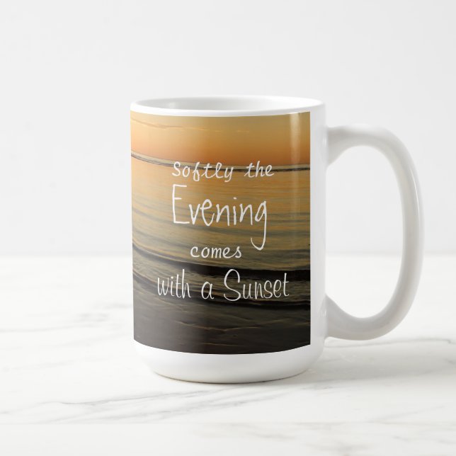 Caneca De Café Sunset Quote Serene Ocean Beach Coffee Mug (Direita)