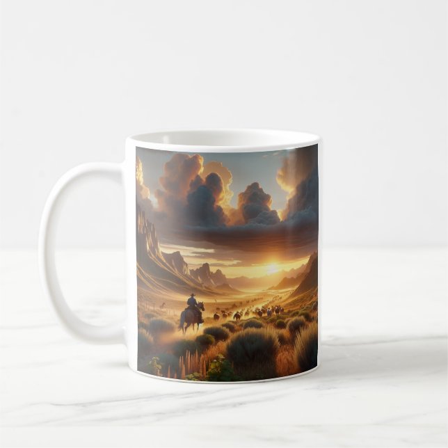 Caneca De Café Sunset Ride - Western Scenery Mug (Esquerda)