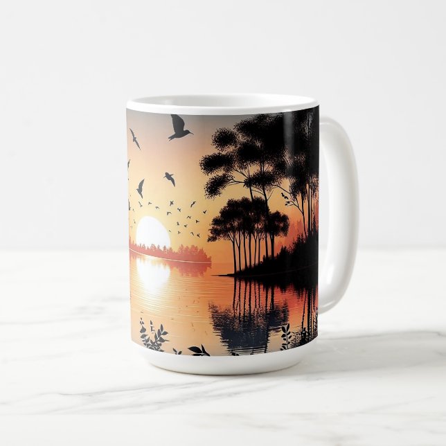 Caneca De Café Sunset Serenity  (Frente Esquerda)